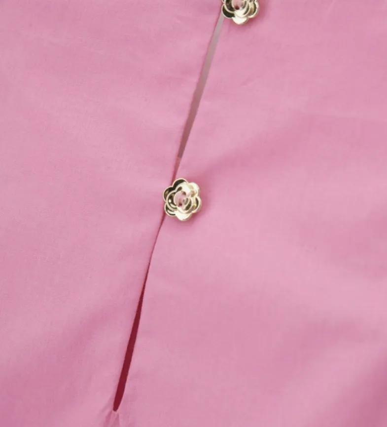 Blusa rosa con volant