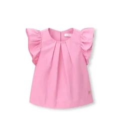 Blusa rosa con volant