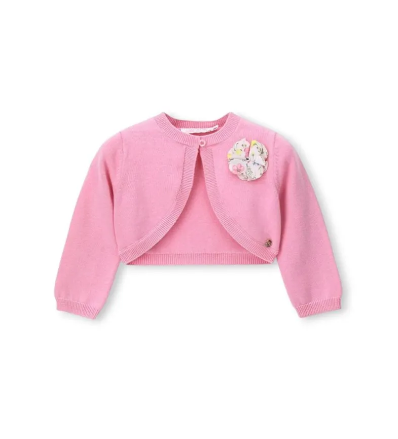Cardigan con fiore
