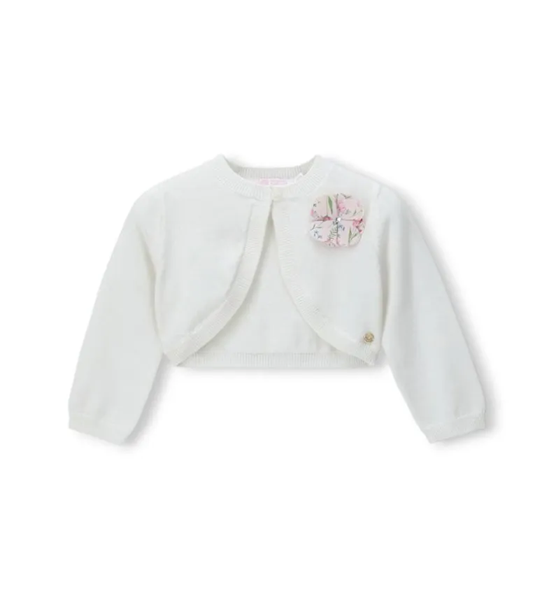 Cardigan con fiore