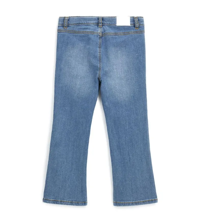 Jeans flare con spacchetti