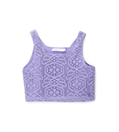 Top in tessuto combinato