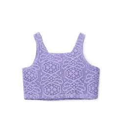 Top in tessuto combinato