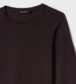T-shirt a manica lunga con ricamo lurex