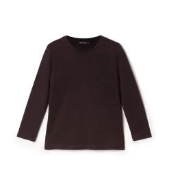 T-shirt a manica lunga con ricamo lurex