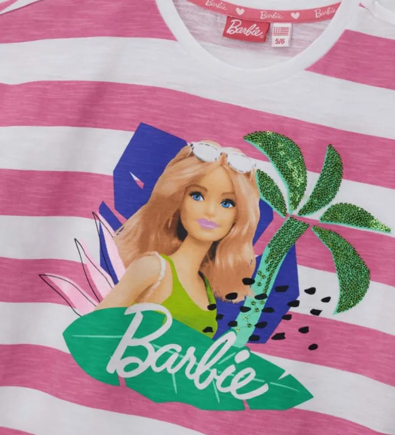 T-shirt Barbie a righe