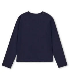 T-shirt blu con perle