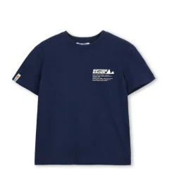 T-shirt blu con stampa