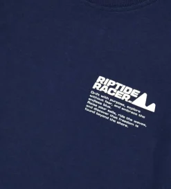 T-shirt blu con stampa