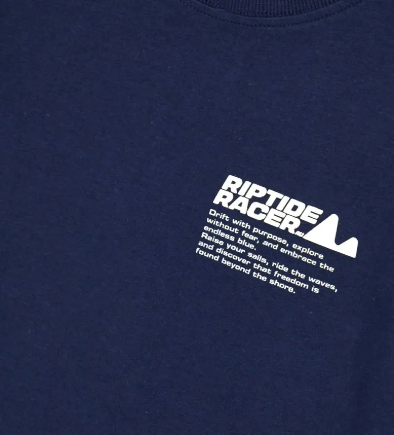 T-shirt blu con stampa