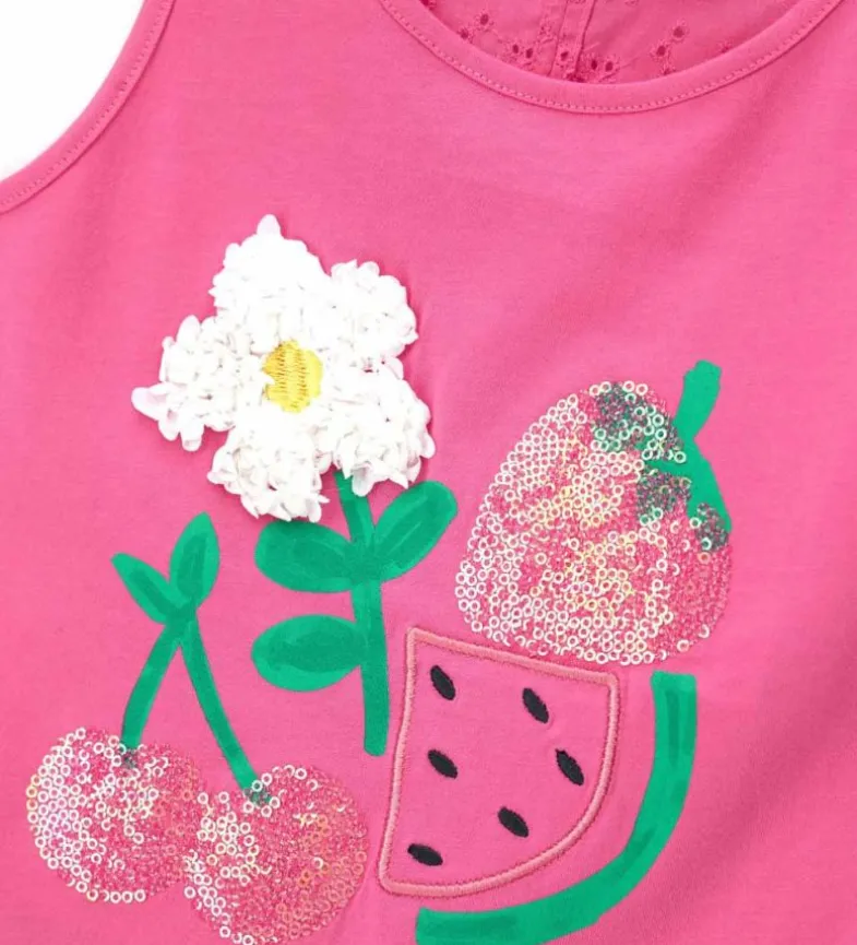 T-shirt con sangallo