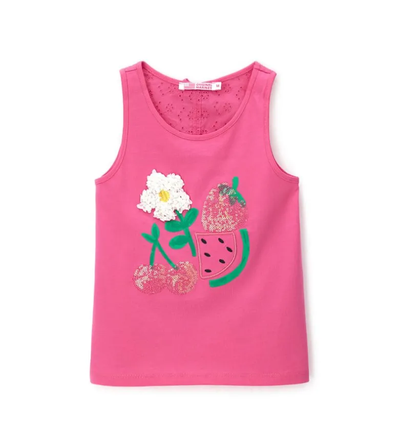 T-shirt con sangallo