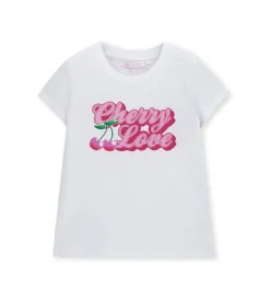 T-shirt con stampa rosa