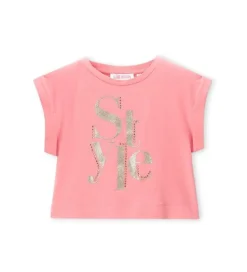 T-shirt corallo glitter