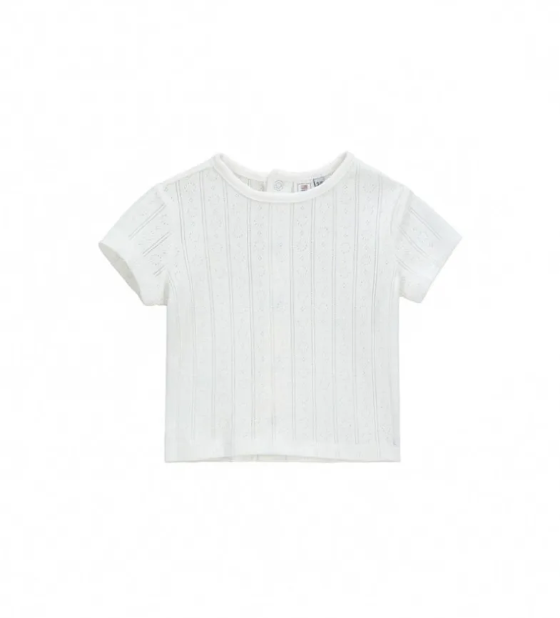 T-shirt in costina traforata