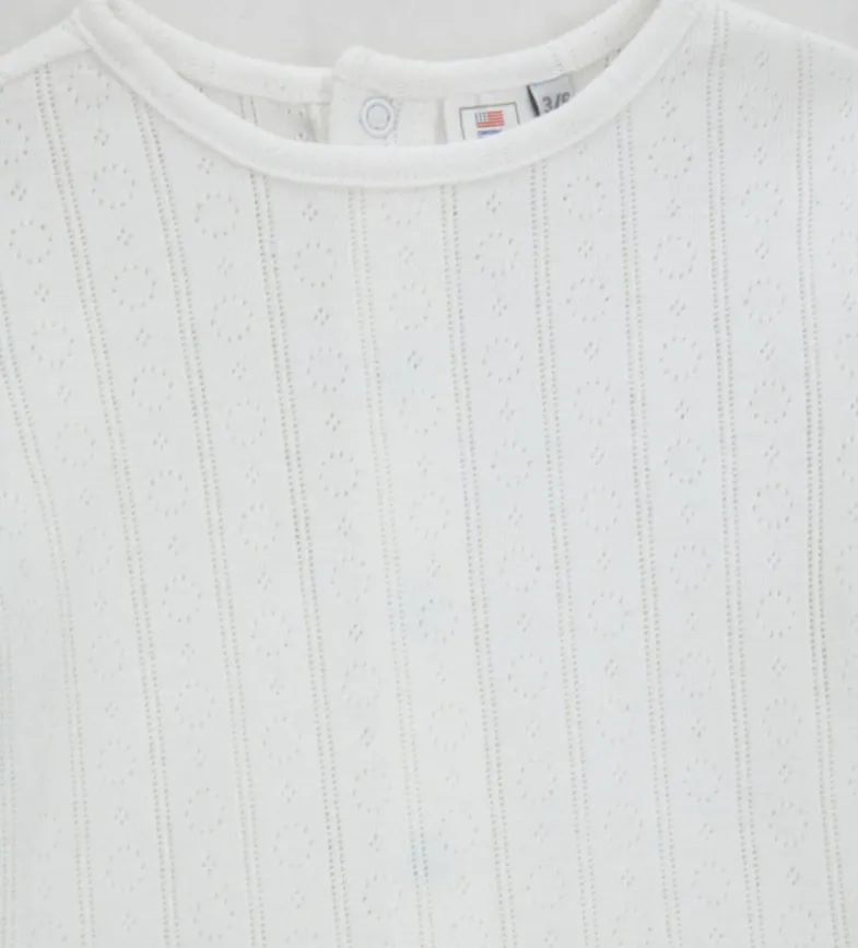 T-shirt in costina traforata