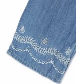Tuta intera in denim leggero misto lino