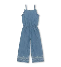 Tuta intera in denim leggero misto lino